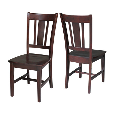 International Concepts Set of 2 San Remo Splatback Chairs, Rich Mocha C15-10P